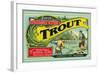 Troutdale, Oregon Trout Label-Lantern Press-Framed Art Print