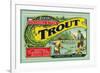 Troutdale, Oregon Trout Label-Lantern Press-Framed Premium Giclee Print