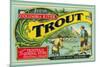 Troutdale, Oregon Trout Label-Lantern Press-Mounted Premium Giclee Print