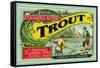 Troutdale, Oregon Trout Label-Lantern Press-Framed Stretched Canvas