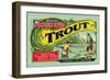 Troutdale, Oregon Trout Label-Lantern Press-Framed Art Print