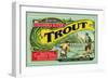 Troutdale, Oregon Trout Label-Lantern Press-Framed Art Print