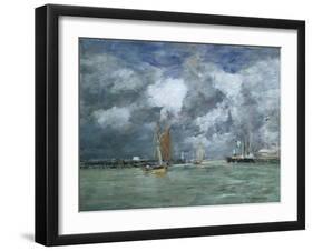 Trouville at High Tide, 1892-1896-Eugène Boudin-Framed Giclee Print