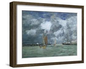 Trouville at High Tide, 1892-1896-Eugène Boudin-Framed Giclee Print