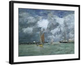 Trouville at High Tide, 1892-1896-Eugène Boudin-Framed Giclee Print