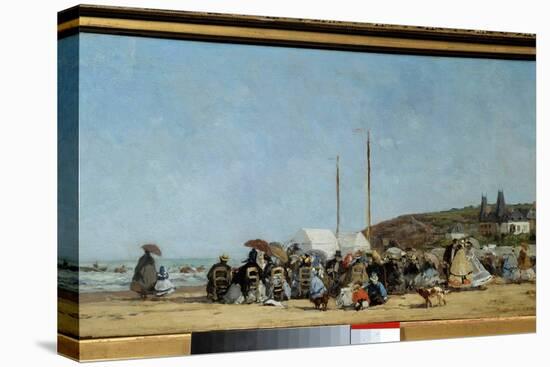 Trouville Beach, 1864. Painting by Eugene Louis Boudin (1824-1898). Dim. 0,26 X 0,48 M. Paris, Muse-Eugene Louis Boudin-Stretched Canvas