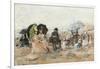 Trouville, Beach Scene; Trouville, Scene De Plage, 1886-Eugene Louis Boudin-Framed Giclee Print