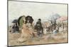 Trouville, Beach Scene; Trouville, Scene De Plage, 1886-Eugene Louis Boudin-Mounted Giclee Print