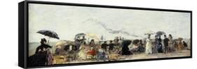 Trouville, Beach Scene-Eugène Boudin-Framed Stretched Canvas