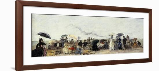 Trouville, Beach Scene-Eugène Boudin-Framed Giclee Print