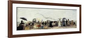 Trouville, Beach Scene-Eugène Boudin-Framed Giclee Print