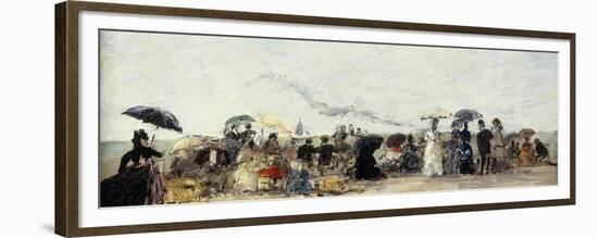 Trouville, Beach Scene-Eugène Boudin-Framed Premium Giclee Print