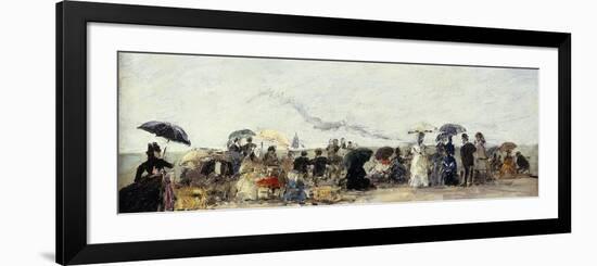 Trouville, Beach Scene-Eugène Boudin-Framed Premium Giclee Print