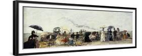 Trouville, Beach Scene-Eugène Boudin-Framed Premium Giclee Print