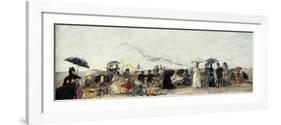 Trouville, Beach Scene-Eugène Boudin-Framed Giclee Print