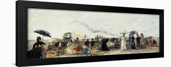 Trouville, Beach Scene-Eugène Boudin-Framed Giclee Print