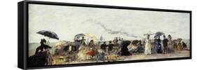 Trouville, Beach Scene-Eugène Boudin-Framed Stretched Canvas