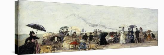 Trouville, Beach Scene-Eugène Boudin-Stretched Canvas