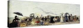 Trouville, Beach Scene-Eugène Boudin-Stretched Canvas