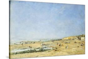 Trouville, General View of the Beach; Trouville, Vue Generale De La Plage, 1890-Eugène Boudin-Stretched Canvas