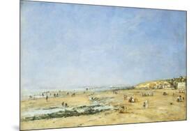 Trouville, General View of the Beach; Trouville, Vue Generale De La Plage, 1890-Eugène Boudin-Mounted Giclee Print