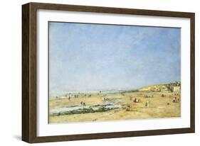 Trouville, General View of the Beach; Trouville, Vue Generale De La Plage, 1890-Eugène Boudin-Framed Giclee Print