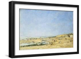 Trouville, General View of the Beach; Trouville, Vue Generale De La Plage, 1890-Eugène Boudin-Framed Giclee Print