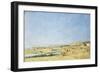 Trouville, General View of the Beach; Trouville, Vue Generale De La Plage, 1890-Eugène Boudin-Framed Giclee Print