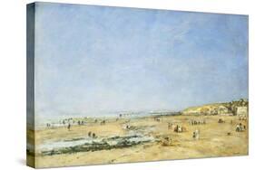 Trouville, General View of the Beach; Trouville, Vue Generale De La Plage, 1890-Eugène Boudin-Stretched Canvas