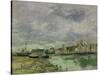 Trouville Harbor-Eugene Louis Boudin-Stretched Canvas