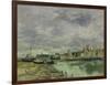 Trouville Harbor-Eugene Louis Boudin-Framed Art Print