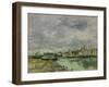 Trouville Harbor-Eugene Louis Boudin-Framed Art Print