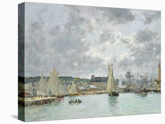 Trouville Harbour, 1880-Eugène Boudin-Stretched Canvas