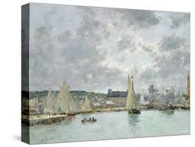 Trouville Harbour, 1880-Eugène Boudin-Stretched Canvas