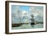 Trouville Harbour (Oil on Canvas)-Eugene Louis Boudin-Framed Giclee Print