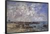 TROUVILLE ROCKS. Author: EUGENE-LOUIS BOUDIN (1824-98). Location: MUSEO PROVINCIAL, HAVRE, FRANCE-EUGENE-LOUIS BOUDIN-Framed Poster