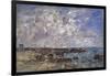 TROUVILLE ROCKS. Author: EUGENE-LOUIS BOUDIN (1824-98). Location: MUSEO PROVINCIAL, HAVRE, FRANCE-EUGENE-LOUIS BOUDIN-Framed Poster