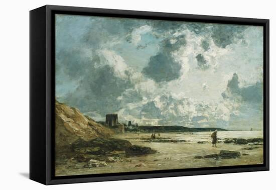 Trouville, the Black Rocks, C.1860-1865-Eugène Boudin-Framed Stretched Canvas