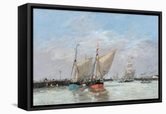 Trouville, The Jetties, High Tide, 1876-Eugene Louis Boudin-Framed Stretched Canvas