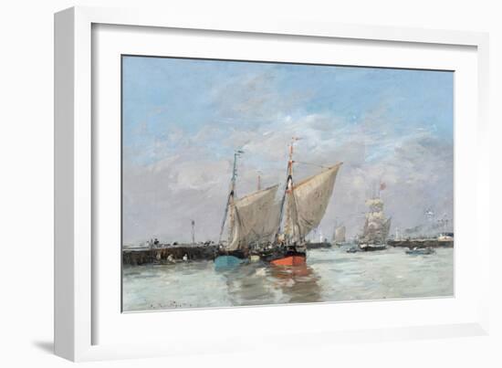 Trouville, The Jetties, High Tide, 1876-Eugene Louis Boudin-Framed Giclee Print