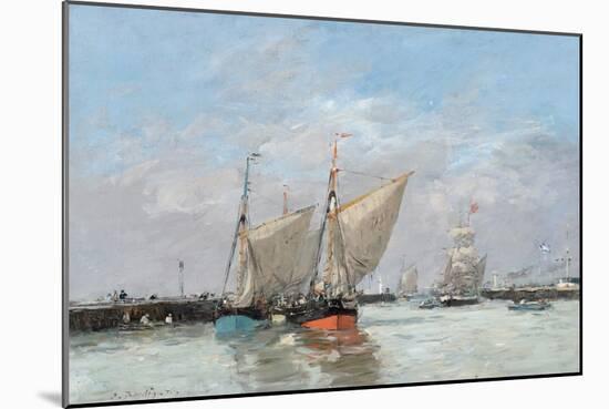 Trouville, The Jetties, High Tide, 1876-Eugene Louis Boudin-Mounted Giclee Print