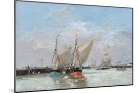 Trouville, The Jetties, High Tide, 1876-Eugene Louis Boudin-Mounted Giclee Print