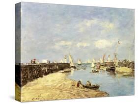 Trouville, the Jetty and the Basin, 1896-Eugène Boudin-Stretched Canvas