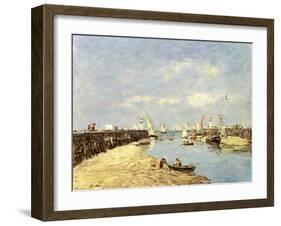 Trouville, the Jetty and the Basin, 1896-Eugène Boudin-Framed Giclee Print