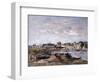 Trouville: View Toward Deauville on Market Day; Trouville: Vue Prise De Deauville, Un Jour De…-Eugène Boudin-Framed Giclee Print