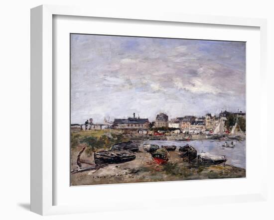 Trouville: View Toward Deauville on Market Day; Trouville: Vue Prise De Deauville, Un Jour De…-Eugène Boudin-Framed Giclee Print