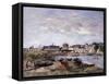 Trouville: View Toward Deauville on Market Day; Trouville: Vue Prise De Deauville, Un Jour De…-Eugène Boudin-Framed Stretched Canvas