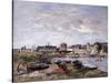 Trouville: View Toward Deauville on Market Day; Trouville: Vue Prise De Deauville, Un Jour De…-Eugène Boudin-Stretched Canvas