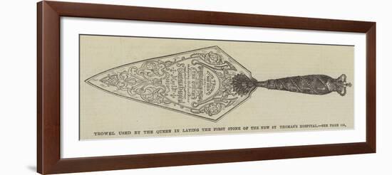 Trowel Used by the Queen in Laying the First Stone of the New St Thomas's Hospital-null-Framed Giclee Print