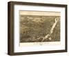 Troy, New York - Panoramic Map-Lantern Press-Framed Art Print